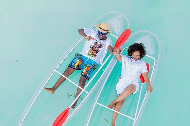 Zanzibar:Transparent heart or regular Kayak and Drone with Pickup