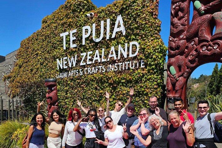 Visite en petit groupe des grottes de Waitomo, Rotorua et Te Puia au départ d'Auckland