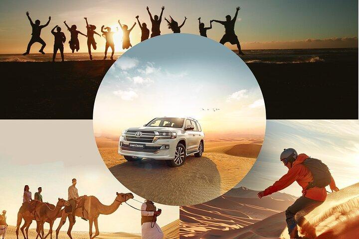 Doha Woestijn Safari Dune Bashing Kameelrit Sandboarden
