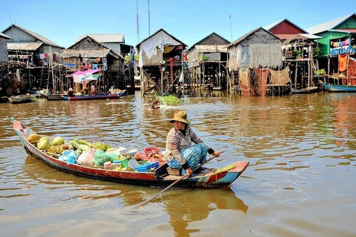 シェムリアップ、トンレサップ湖、コンポンプルク、水上村ツアー