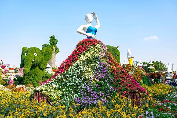 Miracle Garden e Global Village com transferências de Abu Dhabi