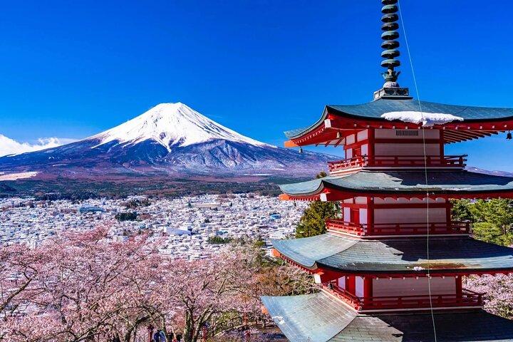 Heldags privat tur Fuji vulkan FujiQ Kawaguchiko Pagoda