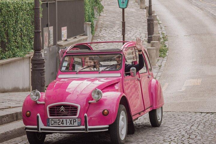 1h30 Visite guidée privée en Citroën 2CV rose