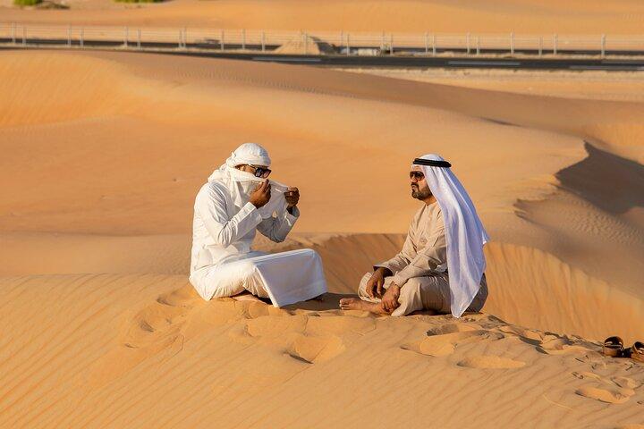 Dubai Desert Safari Camel Ride Sand boarding BBQ middag