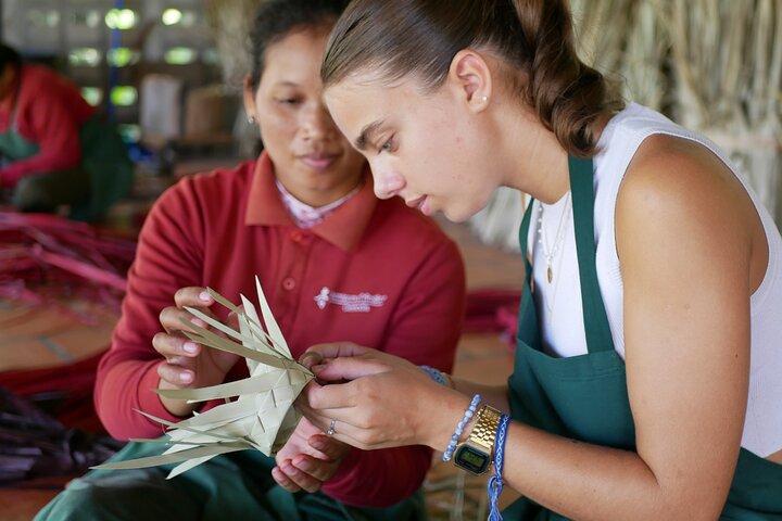 Smok weaving DIY activity from sugar palm leaf
