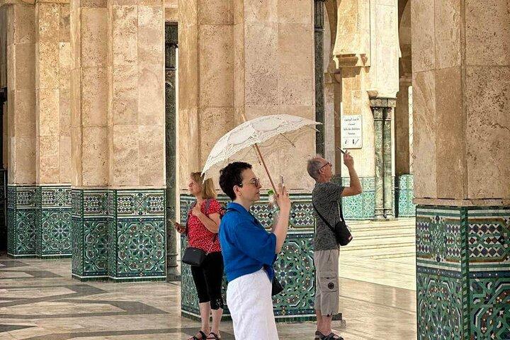 From Marrakech Casablanca city Day Tour, Souk & Big Mosque Visit