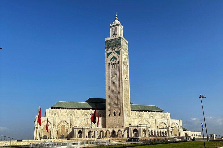 From Marrakech Casablanca city Day Tour, Souk & Big Mosque Visit