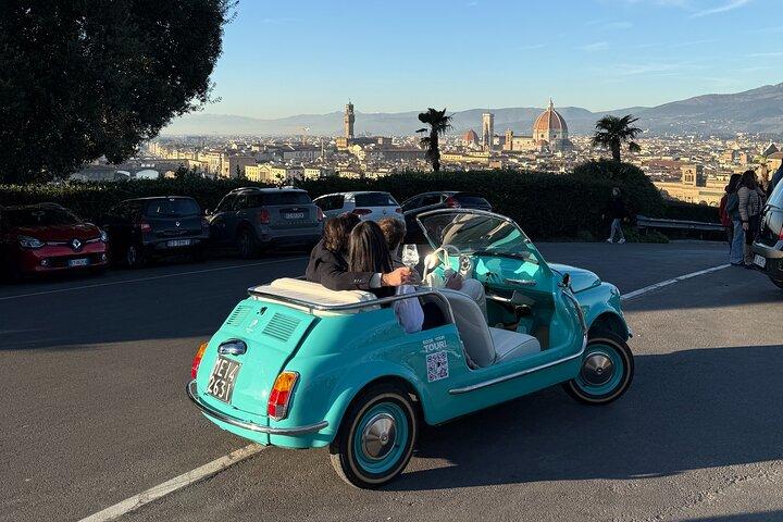 Florence Panoramische Tour in een elektrische Fiat 500 Cabrio + Picknick