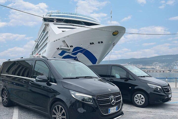 Transporte privado de Veneza para o Porto de Trieste para cruzeiros
