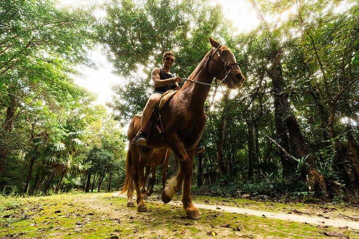 Cancún Jungle Combo Tour : Paseo a caballo, ATV, Tirolesas & Cenote