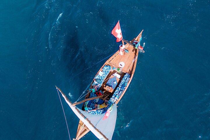 Exclusivité privée d'une journée Dhow voile et tuba Mnemba banc de sable