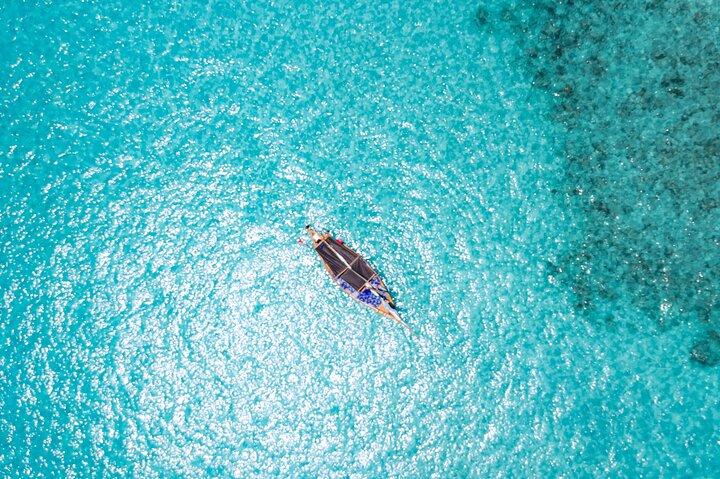 Exclusivité privée d'une journée Dhow voile et tuba Mnemba banc de sable