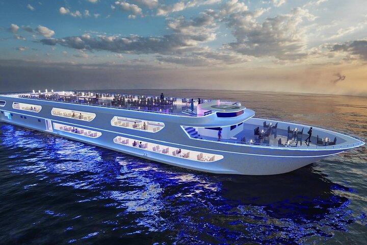 Luxo White Dinner Cruise com buffet de frutos do mar saindo de Banguecoque