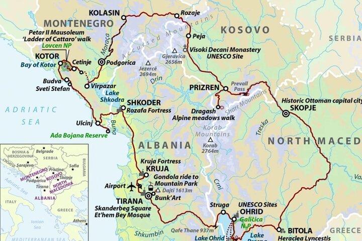 Albanien, Montenegro, Kosovo & N. Makedonien, 4 dages tur