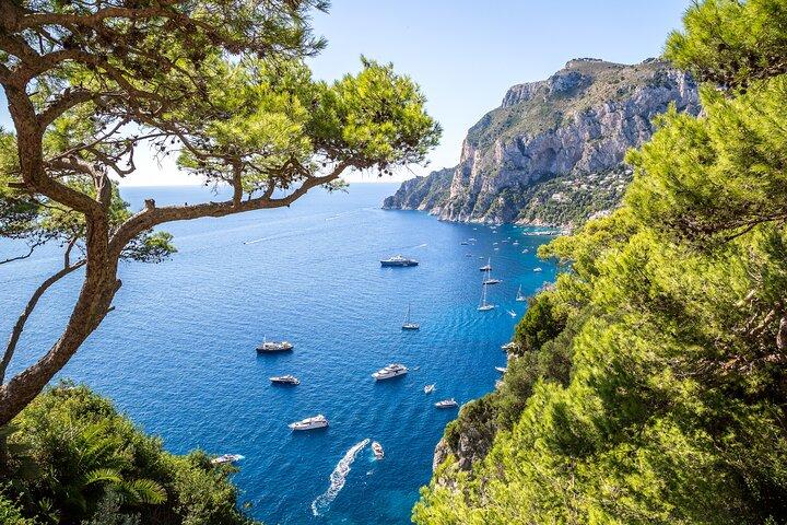 Capri på land og hav gruppe tur fra Salerno, Amalfi & Positano