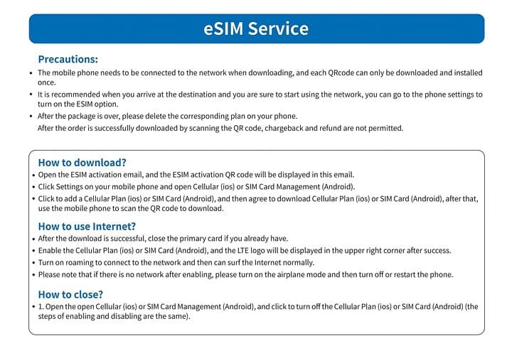 KDDI and Softbank eSIM in Japan for 1-30 Days with 3GB-Unlimited