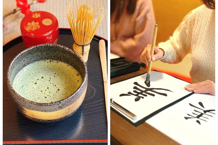 Ceremonia privada del té y experiencias de caligrafía en Osaka