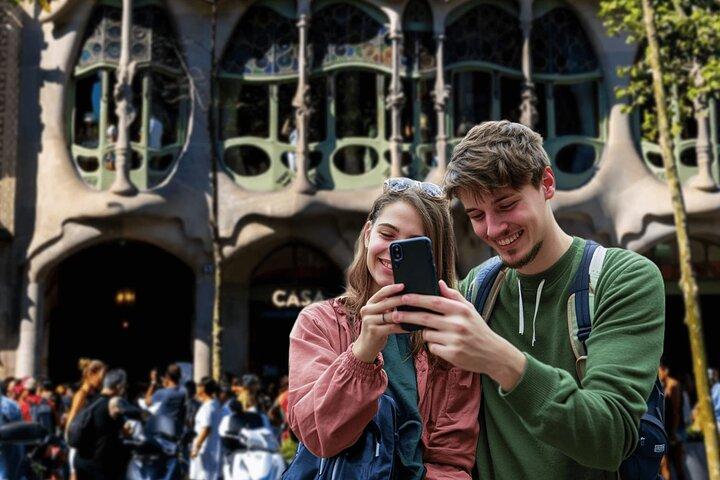 Barcelona selvguided by vandretur med lyd og quizzer