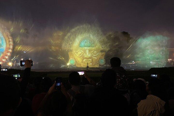 カタコンベとウォーターショーツアーを含むリマの夜景