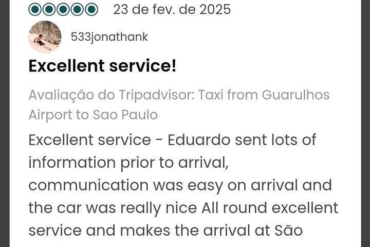 Taxi vom Flughafen Guarulhos nach São Paulo.