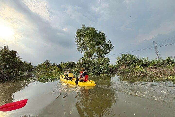 Excursion privée d'une journée dans le delta du Mékong Nature Cano-Kayak-Cyclisme et pêche