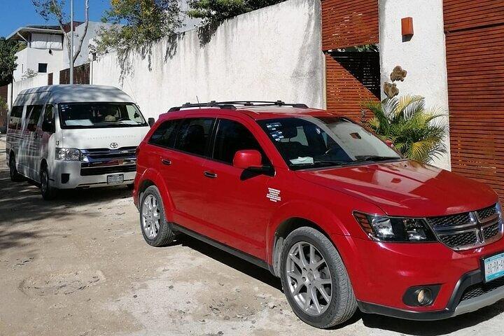 Taxi Service i Tulum Town & Beach zon, Travel Safe. SVENSKA