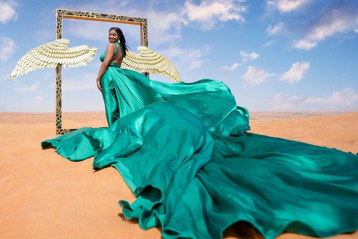 Dubai Desert Flying Dress Fotografie- en videotour