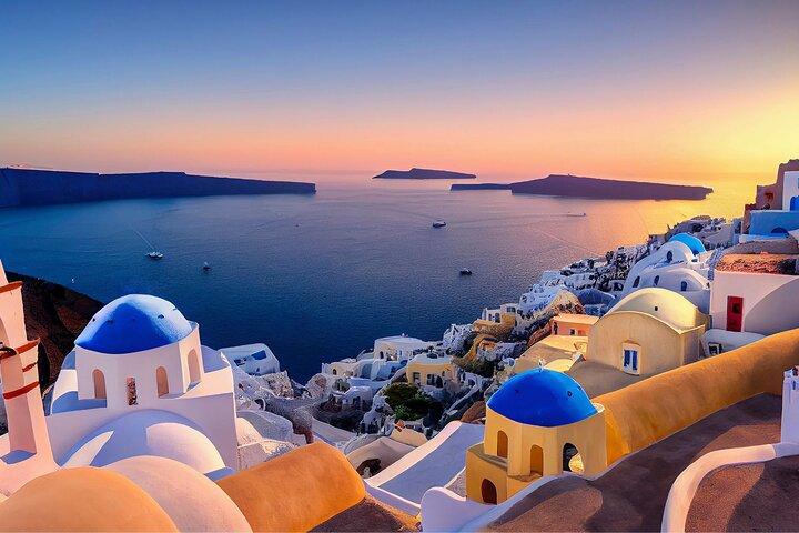 Tour en minibús con puesta de sol en Santorini