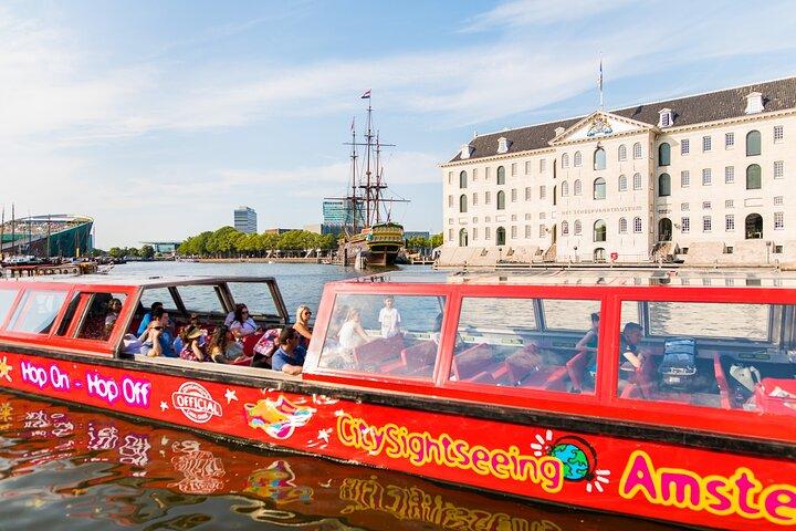 Amsterdam Stadtrundfahrt und unbegrenzte Kanalrundfahrt für 1 Tag