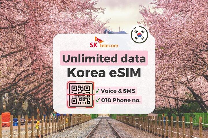 Korea eSIM med SKT Obegränsad LTE data + Röst