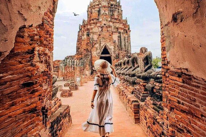 Ayutthaya 5 templer og natmarked dagstur fra Bangkok