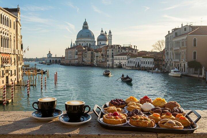 Café, sobremesas com destaques de Veneza