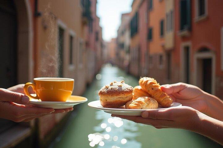 Café, sobremesas com destaques de Veneza