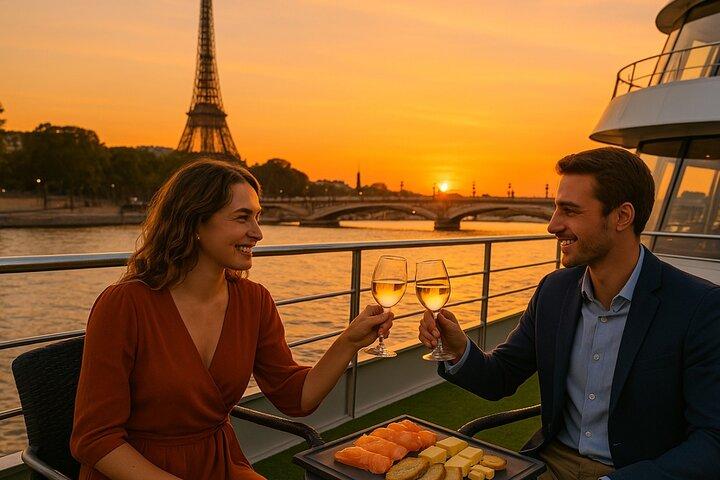 Seine River Rooftop Boat Cruise Aperitivo com bebidas