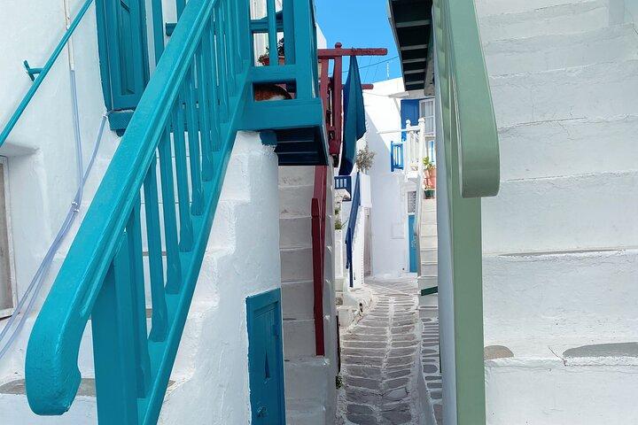 Privat Mykonos två timmar en timme i stan och en på landsbygden