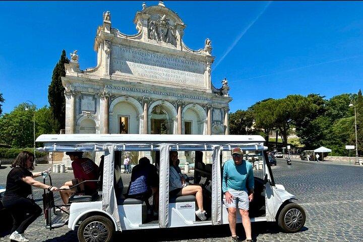 Rome Private Golf Cart Tour e degustação exclusiva de comida e vinho