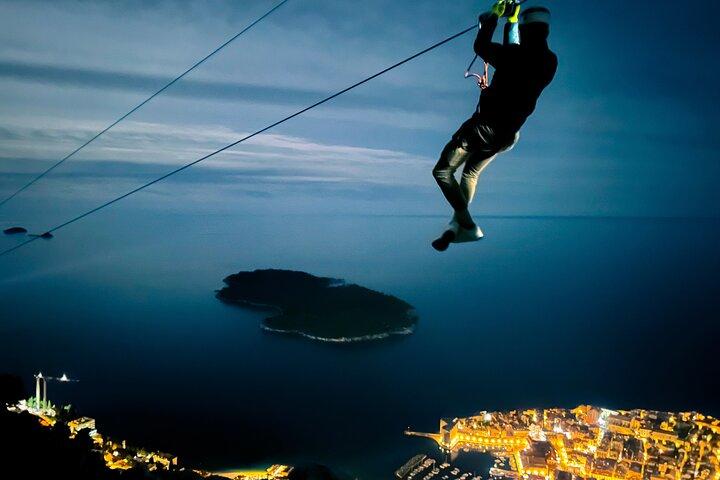 Night Zipline Experience in Dubrovnik