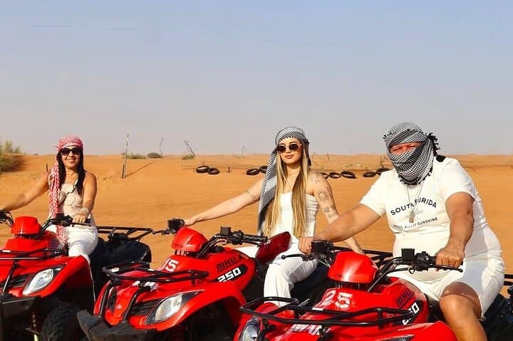 Vip Desert Safari Dubai with Quad bike Camel Riding BBQ Dinner