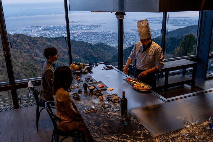 Teppanyaki Kobe Carne de res con una vista espectacular desde el Monte Rokko KOBE