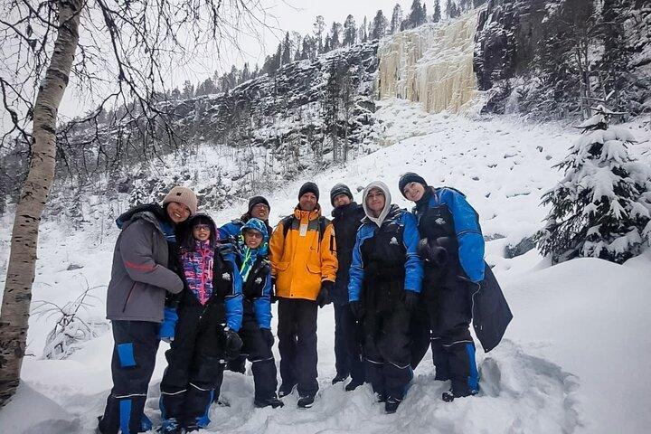 Rovaniemi : visite du canyon de Korouoma et des cascades gelées avec barbecue