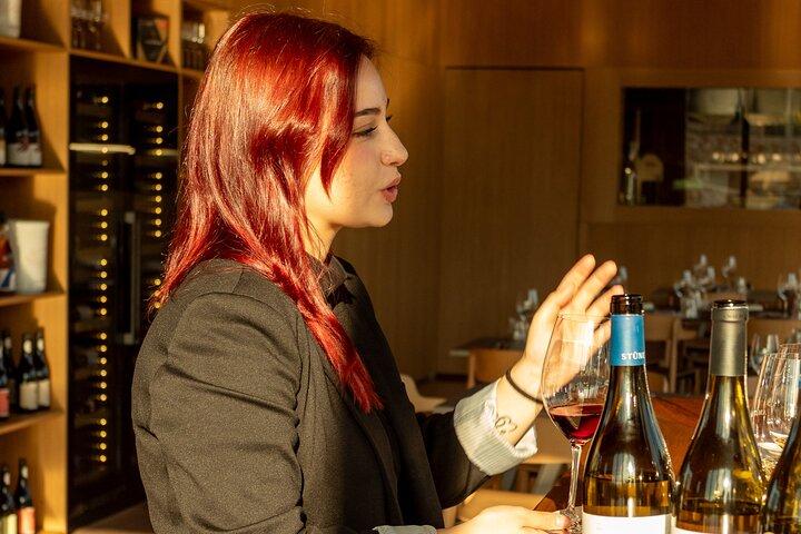 ワインセラーの見学と試飲で、オストゥーニのオーガニックワインを発見
