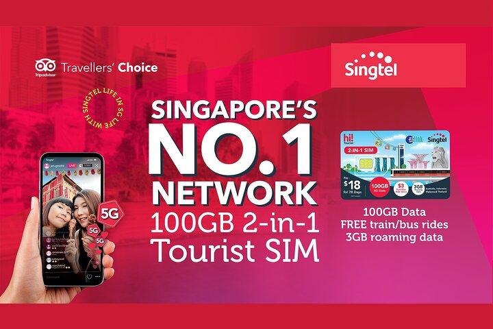 シンガポールSingtelベスト5G/4GツーリストSIM（SGトランスポートカード）