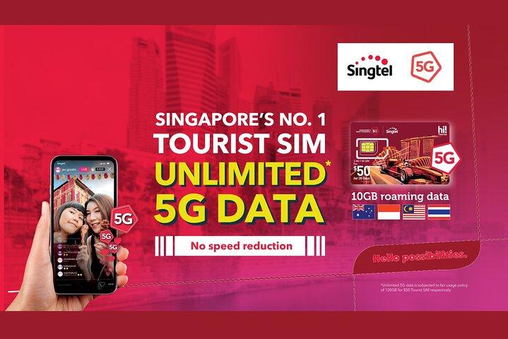 シンガポールSingtelベスト5G/4GツーリストSIM（SGトランスポートカード）