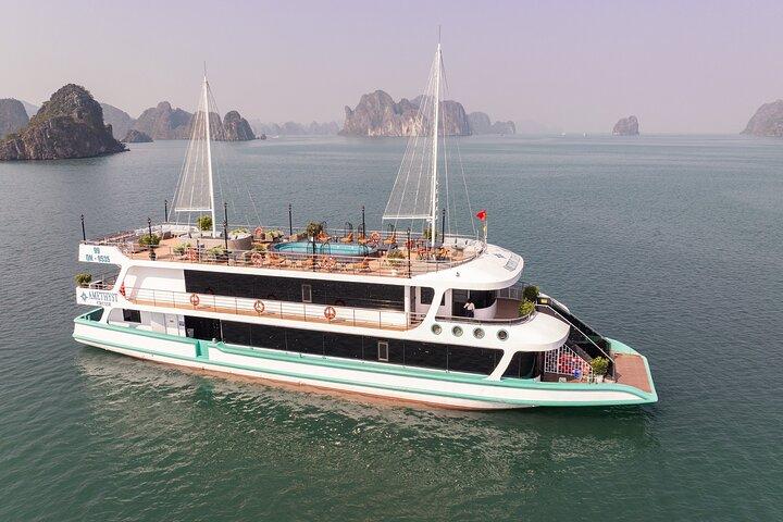 Lo mejor de la bahía de Halong con crucero de un día de lujo de 5 estrellas desde Hanói