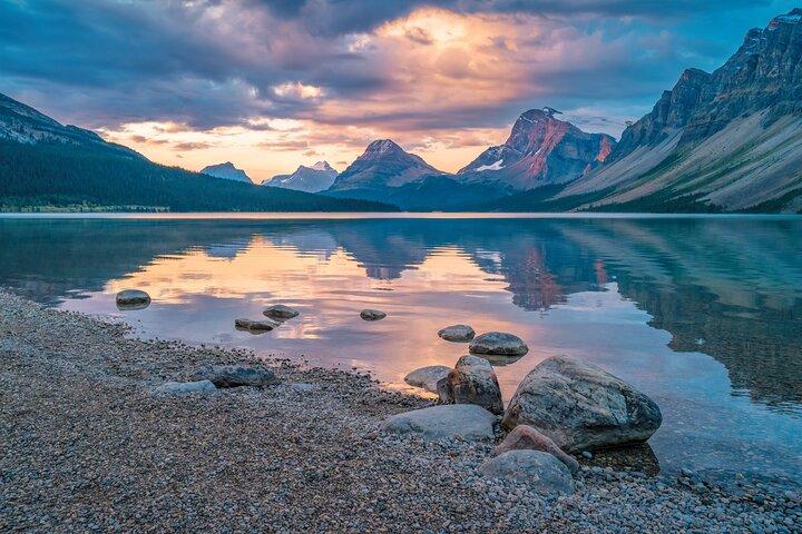 Moraine Lake, Lake Louise och Lake Minnewanka Banff solnedgång Tour