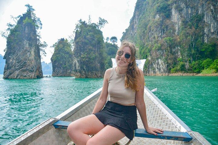 Avventura sul lago Cheow Lan da Krabi con grotta e pranzo galleggiante