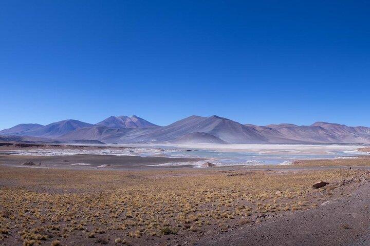 赤い石とアルティプラノのラグーン、アタカマ塩湖