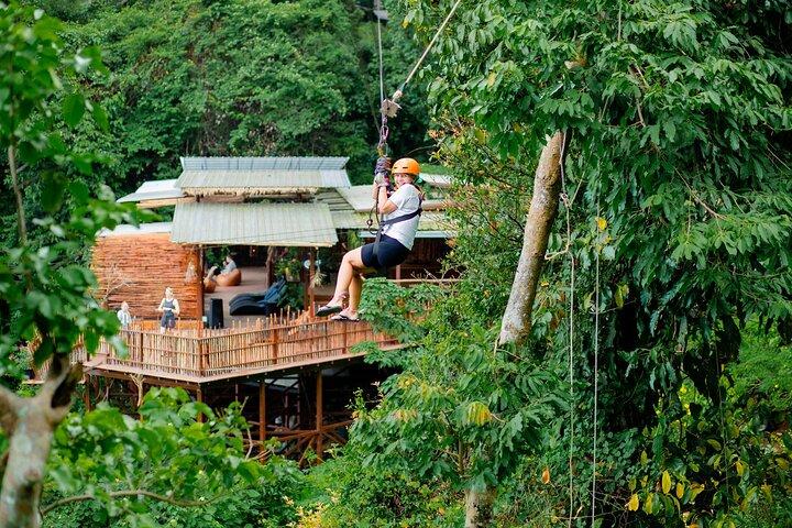 Koh Samui Jungle Zipline and Cafe with Waterfall Views