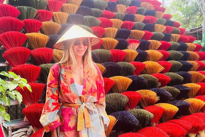 ハノイから香村、帽子、漆芸＆電車ストリートツアー