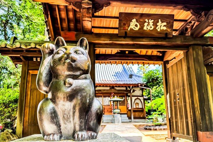 ラッキーキャッツテンプル＆オールド東京谷中1/2 日帰りウォーキングプライベートツアー